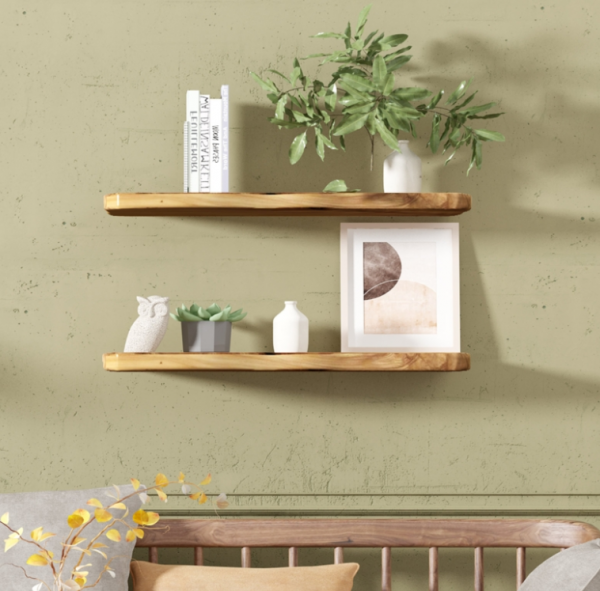 Rak Dinding Kayu dengan Sentuhan Alam